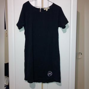 Michael Kors Large Black Bodycon Jeweled Short Sleeve Dress